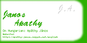 janos apathy business card