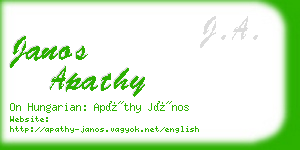 janos apathy business card